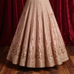 Opulent Rose Gold Bridal Lehenga